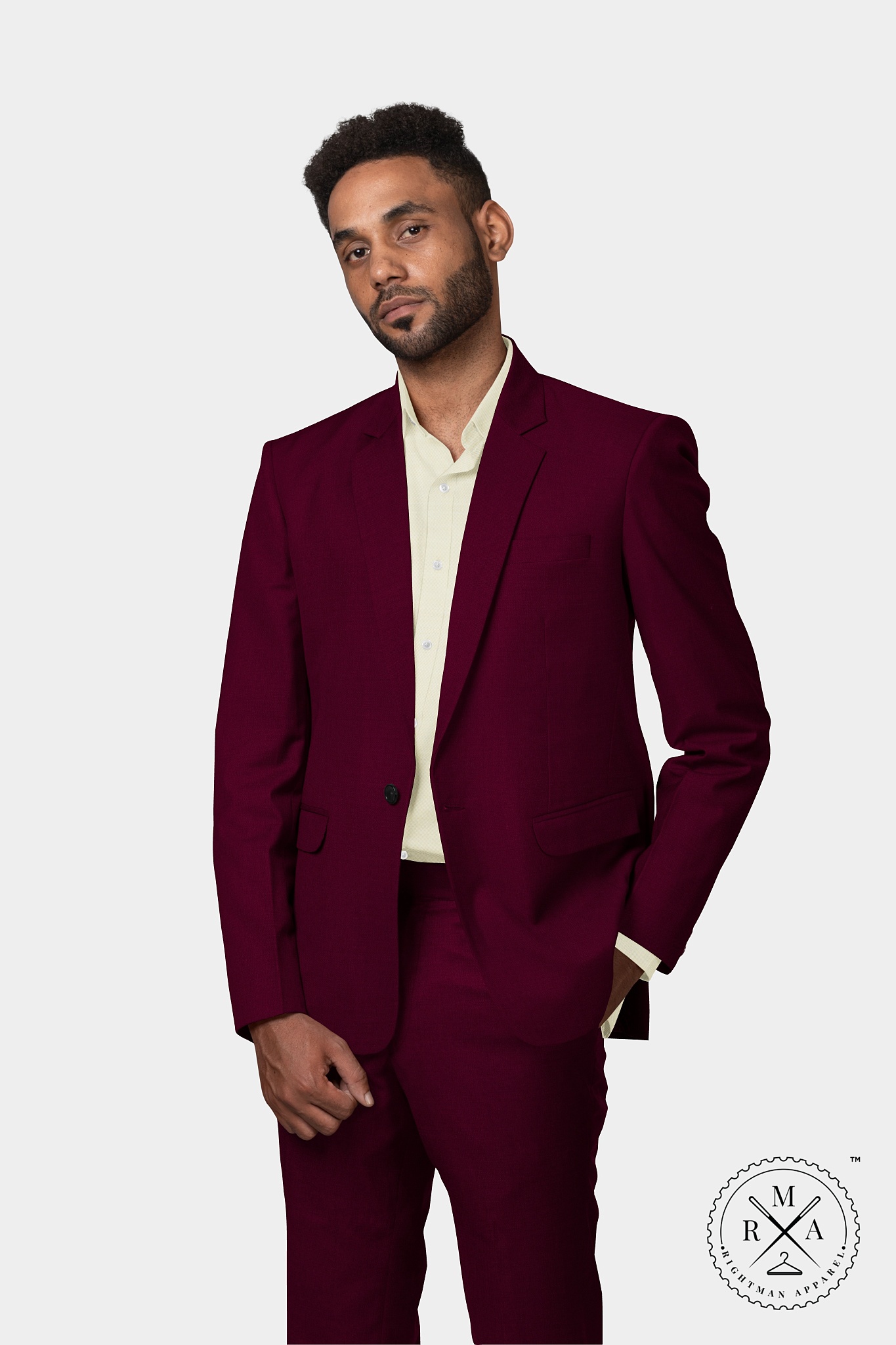 Tyrian Purple Colour Two Piece Suit SU342